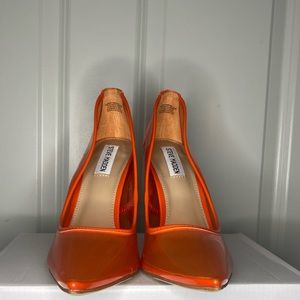 Steve Madden Bright Orange Clear Heels